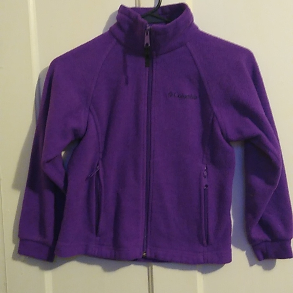 Columbia zip up sweater size 7/8 purple fleece
